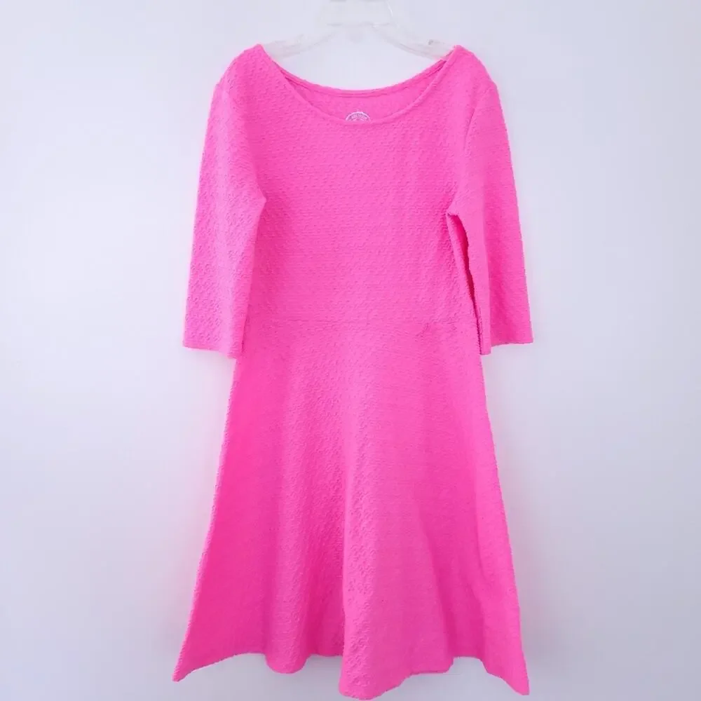 SO Girls Bubblegum Pink Dress Short Sleeve Fit & Flare Size 10 Dress, Textured